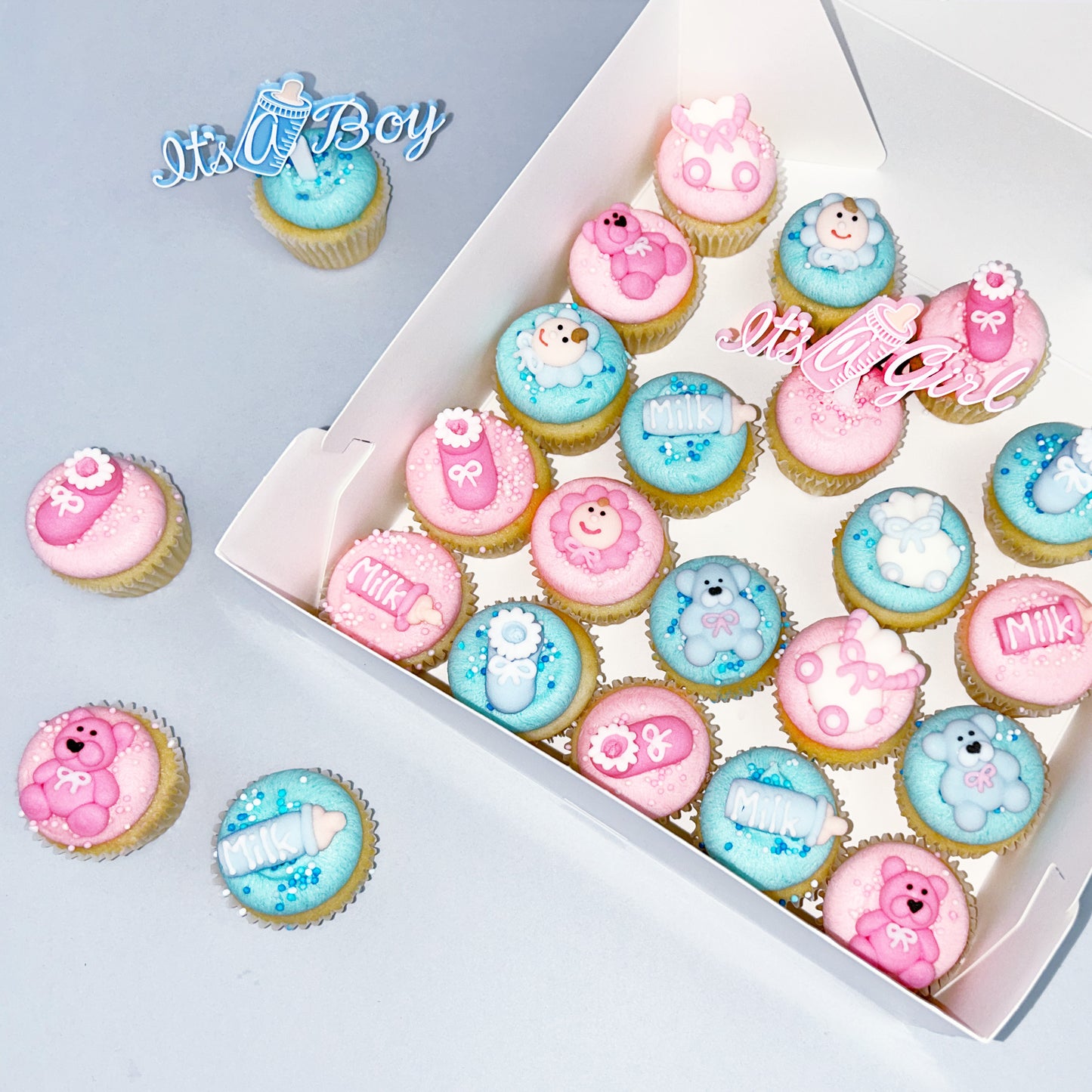 Babyshower Cupcakes It’s A Girl & It’s A Boy (Mini)