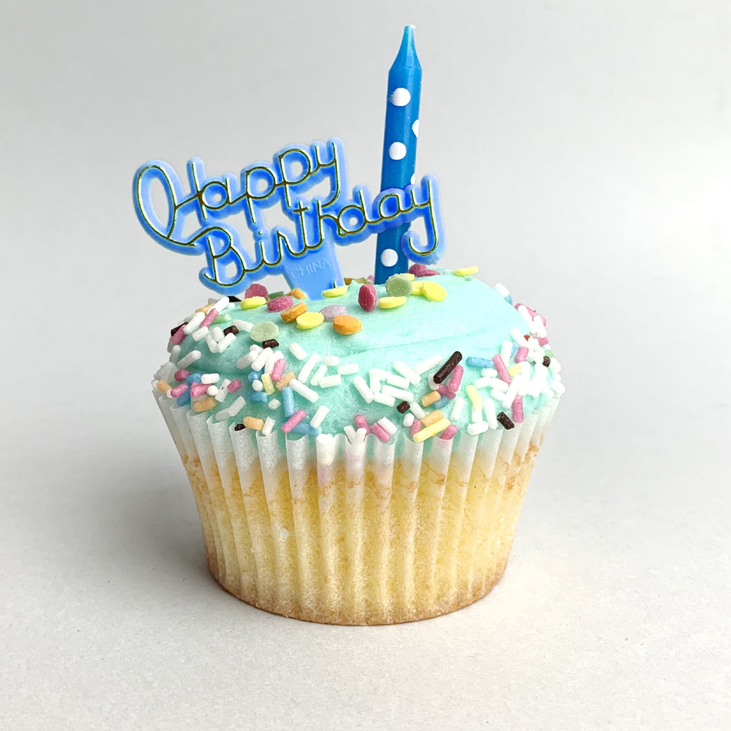 Happy Birthday Cupcake Blau
